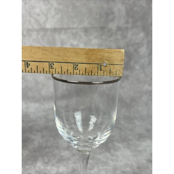 Wine Glass Noritake Crystal Paris Pattern Platinum 7" Silver Rim - Picture 3 of 4